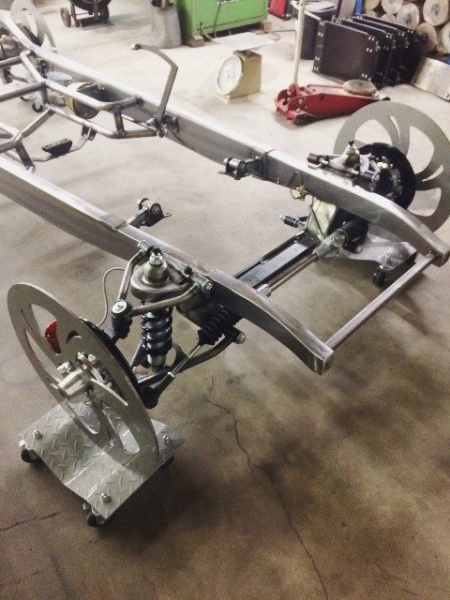 Progressive Automotive 1931-32 Chevrolet car/1931-33 1/2 ton truck frame with optional Wilwood brakes, complete brake system, and RideTech HQ coil-overs.
