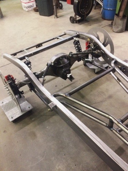 Progressive Automotive 1931-32 Chevrolet car/1931-33 1/2 ton truck frame with optional Wilwood brakes, complete brake system, and RideTech HQ coil-overs.