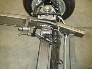 Front brake line routing, shown