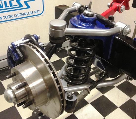 Mustang II IFS Based Front Suspension from Progressive Automotive Coil Spring & Shock Style Tubular IFS shown with optional powder coated control arms