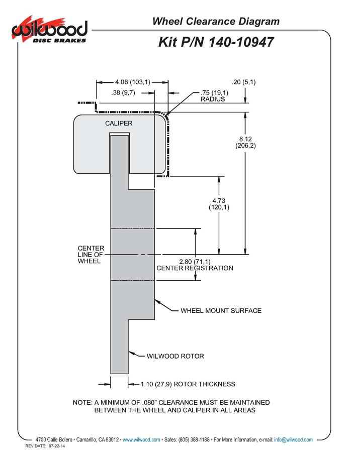 Wilwood 140-10947 fitment diagram shown