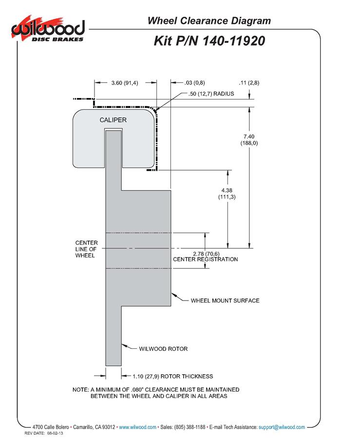 Wilwood 140-11920 fitment diagram shown