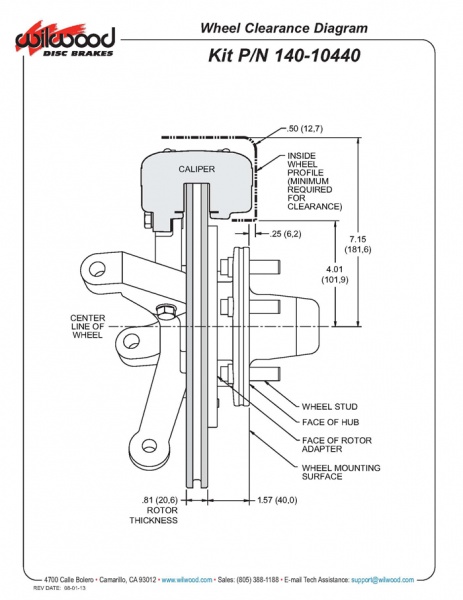Wilwood 140-10440 series fitment diagram