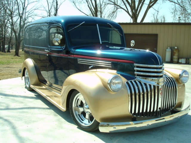 1941-46 Chevrolet panel truck featuring Progressive Automotive chassis