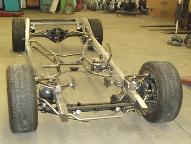 Progressive Automotive 1941-48 Ford Chevrolet chassis with Tubular IFS, Ride Tech ShockWaves & Triangulated 4-bar 