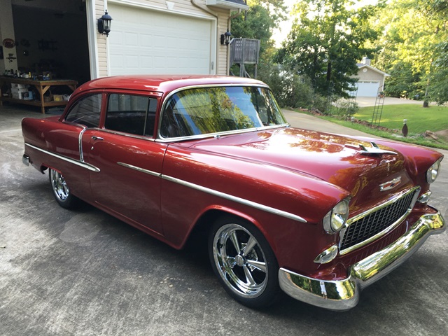 1955 Chevrolet featuring Progressive Automotive chassis