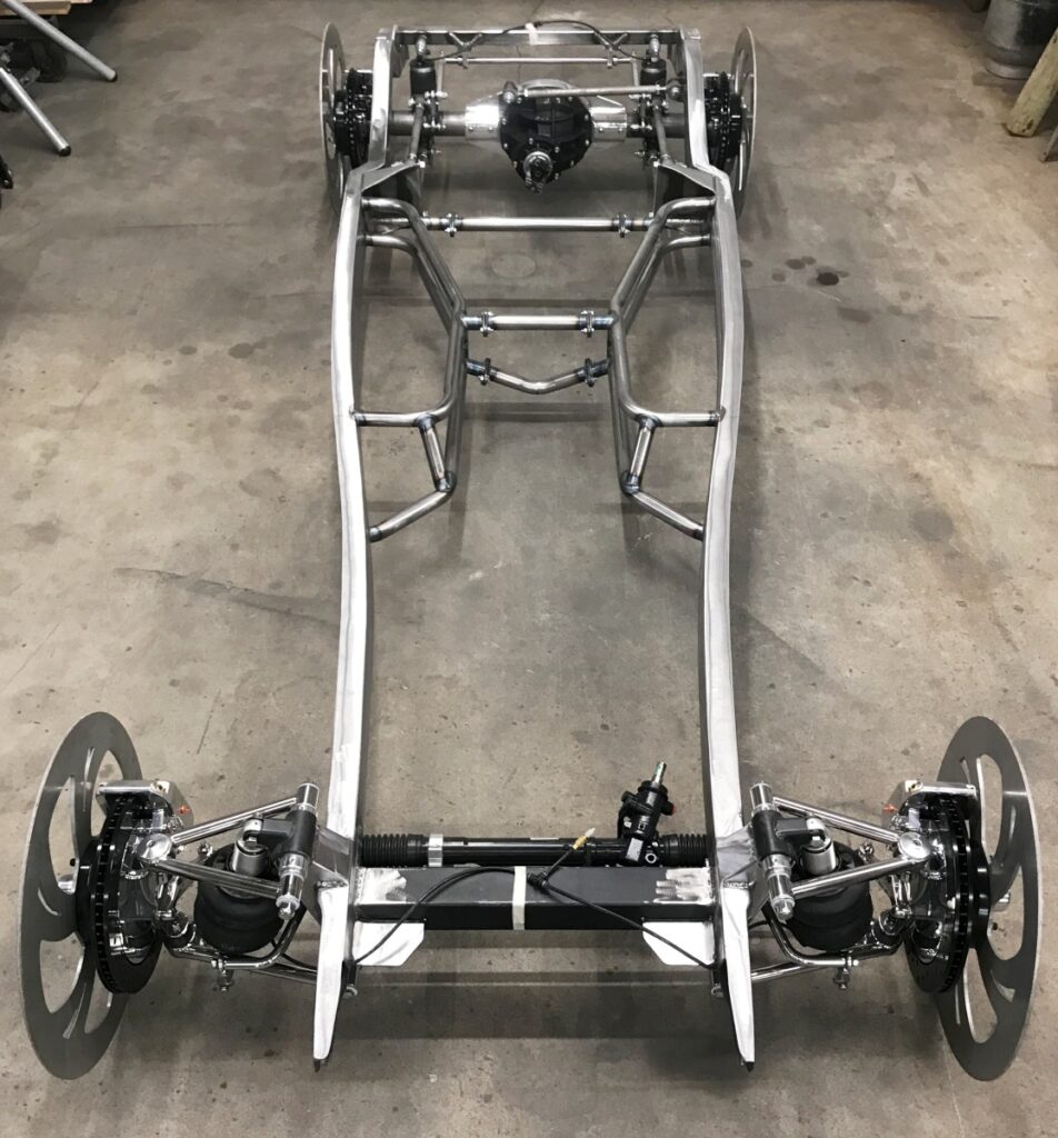 Progressive Automotive Chassis with Kugel IFS, Ride Tec ShockWaves, narrowed and custom ride height rear