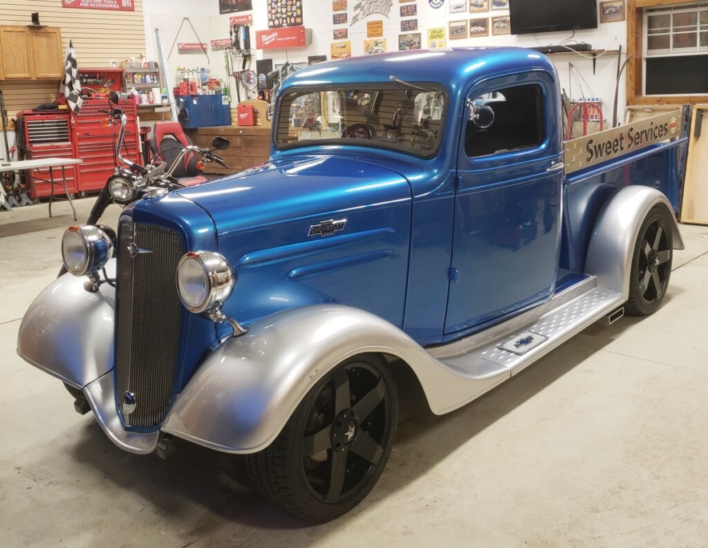 Chevy truck with Progressive Automotive Chassis